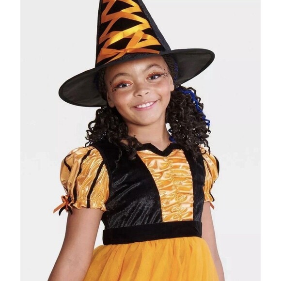 Girls Hyde and Eek FANCY WITCH Halloween Costume Size Small Dress (6-7) Orange - Picture 5 of 5